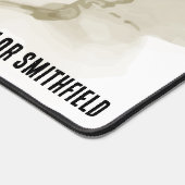 ピンクグリーン金ゴールド水彩絵を描名前をカスタムする デスクマット (コーナー)