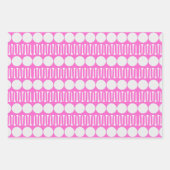 ピンクグリーン&ブルーゴルフボール&ティー ラッピングペーパーシート (正面)