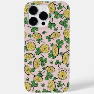 ピンクグリーン&金ゴールドセントパトリックのラッキーユーシャムロック Case-Mate iPhone 14 PRO MAXケース