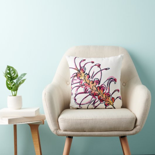 ピンクグリーヴィレアオーストラリア先住民花 クッション (椅子)