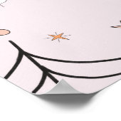 ピンクグルービー幽霊誕生日ウェルカムサイン ポスター (角)