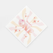 ピンクグルーヴィディスコ踊りクイーンファースト誕生日 スタンダードランチョンナプキン (角)