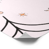 ピンクグルーヴィ幽霊ベビーシャワー歓迎サイン ポスター (角)