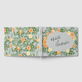 ピンクグレイのウェディング ヴィンテージ フラワー ゲストブック (全面)