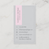 ピンクグレイエレガントキュートモノグラモダンムカスタム 名刺 (裏面)