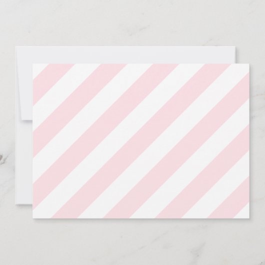 ピンクグレイストライプレークーンレイクーンベイビーシャワー招待状 招待状 (裏面)