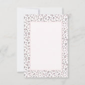 ピンクグレイパーソナライズされたヒョウ ノートカード (裏面)