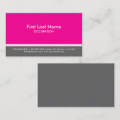 ピンクグレストライプーシンプルのカスタムビジネスカード 名刺 (正面/裏面)