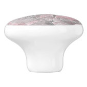 ピンクグレーおしゃれな大きな花 セラミックノブ (側面)