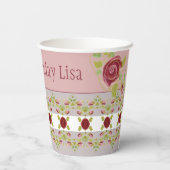 ピンクグレーとフローラ 紙コップ (裏面)