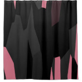 ピンクグレーとブラック抽象芸術 シャワーカーテン (正面)