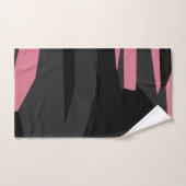 ピンクグレーとブラック抽象芸術 バスタオルセット (ハンドタオル)