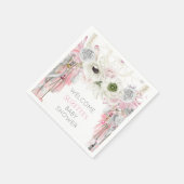 ピンクグレーアイボリードリームキャッチャーの羽 スタンダードカクテルナプキン (角)