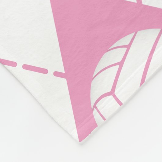 ピンクグレーアーガイル模様バレモノグラムのボール フリースブランケット (角)