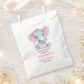 ピンクグレーエレファントバッグカスタマイズ、あなたのテキスト フェイバーバッグ (クリップ留めされた状態)