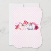 ピンクグレーカボンプキンスツインガールズベビーシャワー 招待状 (裏面)