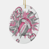 ピンクグレーガーリーバレーボール吹抜きスポーツ セラミックオーナメント (右)