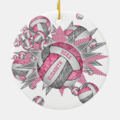 ピンクグレーガーリーバレーボール吹抜きスポーツ セラミックオーナメント (裏面)