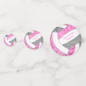 ピンクグレーガーリーバレーボール誕生日パーティー コンフェッティ (正面)