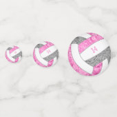 ピンクグレーガーリーバレーボール誕生日パーティー コンフェッティ (裏面)