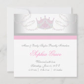 ピンクグレーガールズプリンセス誕生のお知らせ 案内状 (裏面)