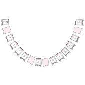 ピンクグレーガールベビーシャワー バンティングフラッグ (全)