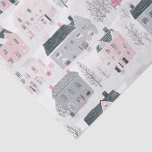 ピンクグレークリスマスハウスオンホワイト 薄葉紙 (詳細)