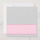 ピンクグレーシェブロン少女の写真の誕生のお知らせ 案内状 (裏面)