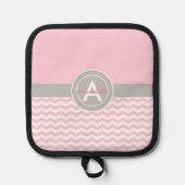 ピンクグレーシェブロン 鍋敷き (正面)