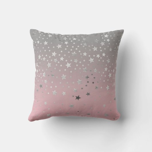 ピンクグレーシルバースターズガーリーグラデーショントレンディーモダン クッション (裏面)