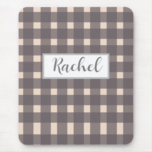 ピンクグレージンガムパーソナライズされた マウスパッド (正面)