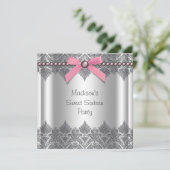 ピンクグレースウィート16誕生日パーティー 招待状 (スタンド正面)