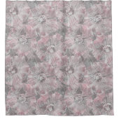 ピンクグレースタイリッシュの大きな花 シャワーカーテン (正面)