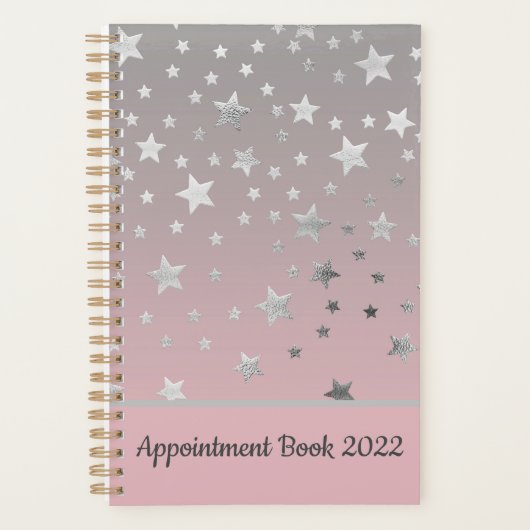 ピンクグレースターズグラデーションシスタイリッシュックモダン プランナー手帳 (正面)