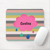 ピンクグレーストライプレトロ名 マウスパッド (マウス)