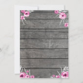 ピンクグレーゾウさん招待状 編集可能 招待状 (裏面)