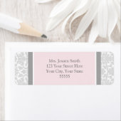 ピンクグレーダマスクカスタム差出人住所ラベル ラベル (インサイチュ)