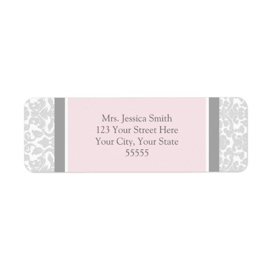 ピンクグレーダマスクカスタム差出人住所ラベル ラベル (正面)