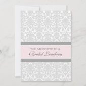 ピンクグレーダマスクブライダルランチ招待状カード 招待状 (正面)