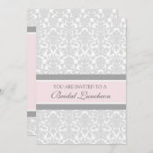 ピンクグレーダマスクブライダルランチ招待状カード 招待状 (正面/裏面)