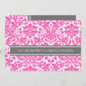ピンクグレーダマスクブライダルランチ招待状 招待状 (正面/裏面)