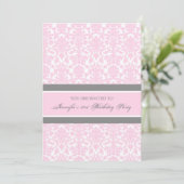 ピンクグレーダマスク21歳誕生日パーティの招待状 招待状 (スタンド正面)