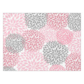 ピンクグレーダリアフローラアールデコール、花 テーブルクロス (正面(横))