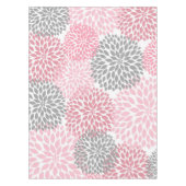 ピンクグレーダリアフローラアールデコール、花 テーブルクロス (正面)