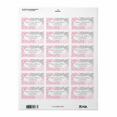 ピンクグレーダリア結婚ズブライダルベビーシャワーカスタム ラベル (フルシート)