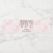 ピンクグレードリームキャッチャー羽毛ボホ ペットボトルラベル (シングルラベル)