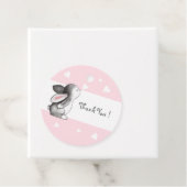 ピンクグレーハートバニーベビーシャワーメッセージカード フェイバータグ (インサイチュ)