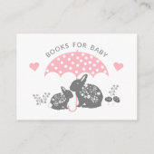 ピンクグレーバニーラビットブックベビー エンクロージャーカード (裏面)