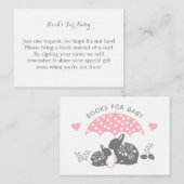 ピンクグレーバニーラビットブックベビー エンクロージャーカード (正面/裏面)