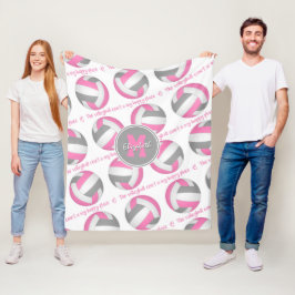 ピンクグレーバレーボールのコートは私の幸せな場所である フリースブランケット